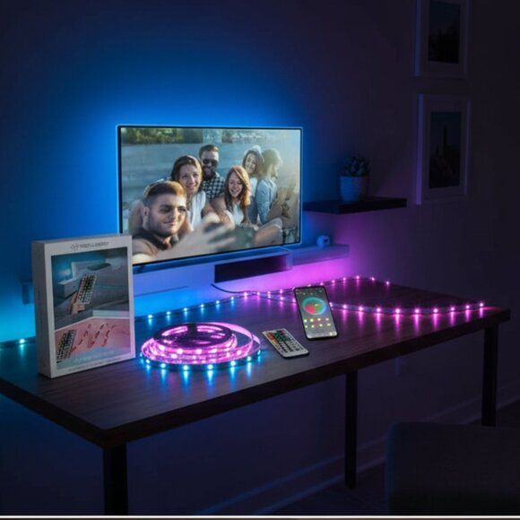 Vibrant LED Light Strip: 20 Colors & 7 Effects for Any Room - Picture 3 of 4